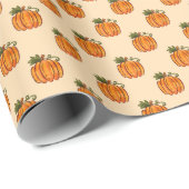 水彩カボチャのグルメオンクリーム ラッピングペーパー (ロールコーナー)