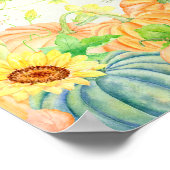 水彩カボチャのポスター ポスター (角)