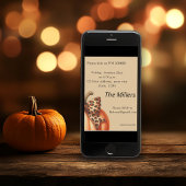 水彩カボチャカラフル感謝祭ディナー 招待状