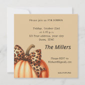 水彩カボチャカラフル感謝祭ディナー 招待状 (正面)