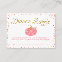 水彩カボチャグリッターおむつラッフルチケット