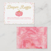 水彩カボチャグリッターおむつラッフルチケット エンクロージャーカード (正面/裏面)