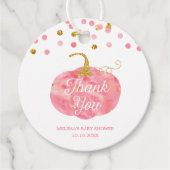 水彩カボチャグリッター秋ガールベイビーシャワー フェイバータグ (正面)