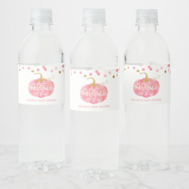 水彩カボチャグリッター秋ガールベイビーシャワー ペットボトルラベル