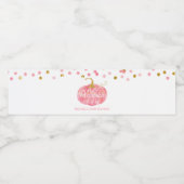 水彩カボチャグリッター秋ガールベイビーシャワー ペットボトルラベル (シングルラベル)