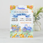 水彩カボチャトラクタベビーシャワー招待状 招待状 (スタンド正面)