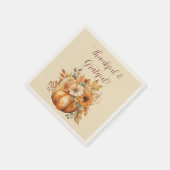 水彩カボチャフローラデザイン- スタンダードカクテルナプキン (角)