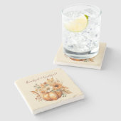 水彩カボチャフローラデザイン- ストーンコースター (横)