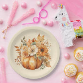 水彩カボチャフローラデザイン- ペーパープレート (パーティー)