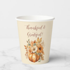 水彩カボチャフローラデザイン- 紙コップ