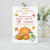 水彩カボチャラテとサッカーパーティー 招待状 (スタンド正面)