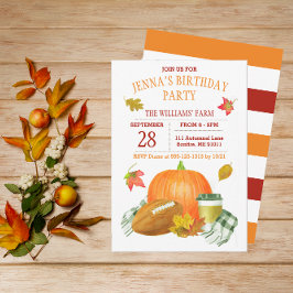 水彩カボチャラテとサッカーパーティー 招待状