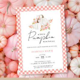 水彩カボチャ小さなかぼちゃ赤ちゃんシャワー 招待状