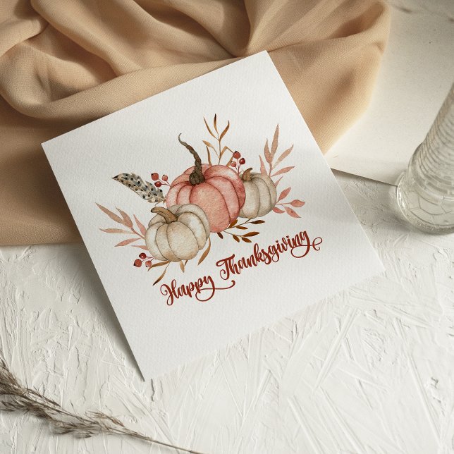水彩カボチャ幸せな感謝祭カード (クリエイターアップロード済み)