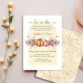 水彩カボチャ性別が彼または彼女を明らかにする 招待状