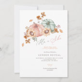 水彩カボチャ性別リビールパーティの招待状 招待状 (正面)