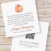 水彩カボチャ感謝商品焼いたラベル スクエア名刺