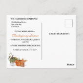 水彩カボチャ感謝祭の日付を保存 ポストカード (裏面)