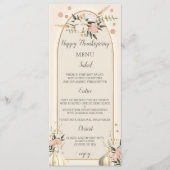 水彩カボチャ感謝祭秋ディナーメニュー メニュー (正面)