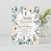 水彩カボチャ水玉模様ベビーシャワー 招待状 (スタンド正面)