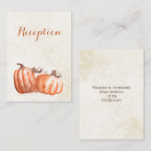 水彩カボチャ秋の結婚式披露宴招待状 エンクロージャーカード (正面/裏面)
