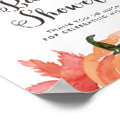 水彩カボチャ秋の赤ちゃんシャワーへようこそ ポスター (角)