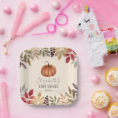 水彩カボチャ秋をテーマにしたベビーシャワー ペーパープレート (パーティー)