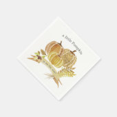 水彩カボチャ秋ベビシャワーナプキン スタンダードカクテルナプキン (角)