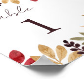 水彩カボチャ秋ベビーシャワースイーツサイン ポスター (角)