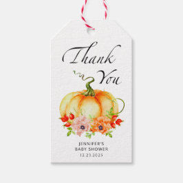 水彩カボチャ秋感謝していユー ギフトタグ