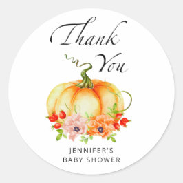 水彩カボチャ秋感謝していユー ラウンドシール