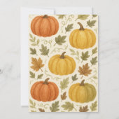水彩カボチャ秋秋フローラベビーシャワー 招待状 (裏面)