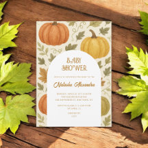 水彩カボチャ秋秋フローラベビーシャワー