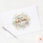 水彩カボチャ秋葉体バター ラウンドシール (封筒)