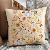 水彩カボチャ紅葉 クッション