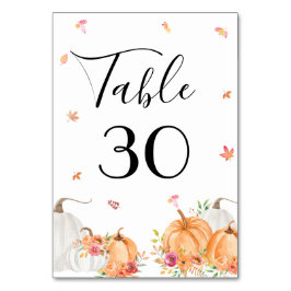 水彩カボチャ結婚のテーブル番号 テーブルナンバー