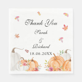 水彩カボチャ結婚のナプキン スタンダードランチョンナプキン