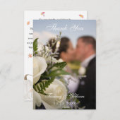 水彩カボチャ結婚スクリプトの写真 サンキューカード (正面/裏面)