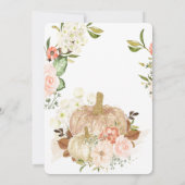 水彩カボチャ花葉咲き赤ちゃんシャワー 招待状 (裏面)