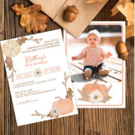 水彩カボチャ1st誕生日招待状 招待状