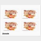 水彩カボチャ&ひまわり 長方形シール (シート)