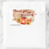 水彩カボチャ&ひまわり 長方形シール (バッグ)