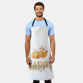 水彩カボチャ&オレンジハッピーサンクスギビング エプロン (着用した状態)