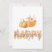 水彩カボチャ&オレンジハッピーサンクスギビング シーズンカード (正面)