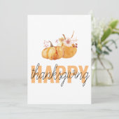 水彩カボチャ&オレンジハッピーサンクスギビング シーズンカード (スタンド正面)