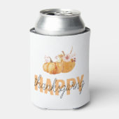 水彩カボチャ&オレンジハッピーサンクスギビング 缶クーラー (缶正面)