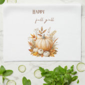 水彩カボチャ、ハッピー秋Y'all キッチンタオル (折り畳み)