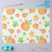 水彩カボチャ&メープルリーフパターン 薄葉紙 (クラフト)