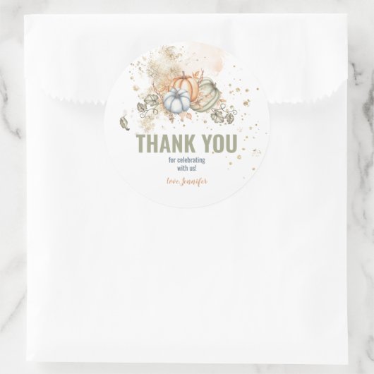 水彩カボチャ ラウンドシール (バッグ)