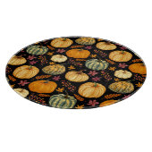 水彩カボチャ:秋のシームレスなパターン。 カッティングボード (角)